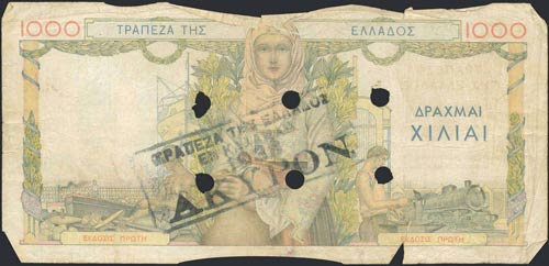 GREECE: 1000 Drachmas (1.5.1935) ... 