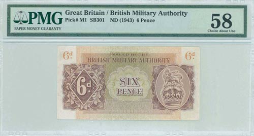 GREECE: 6 Pence (1944 circulated ... 