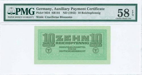 GREECE: 10 Reichspfennig (ND 1942) ... 