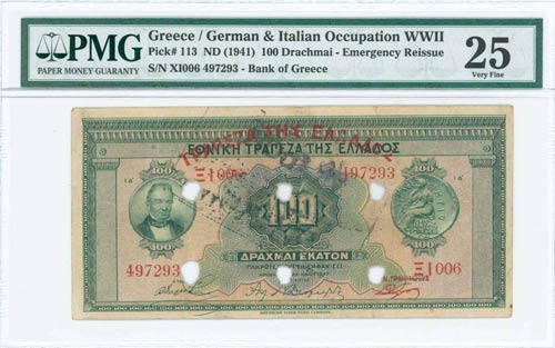GREECE: 100 Drachmas (25.5.1927) ... 