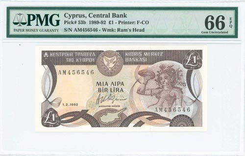 GREECE: 1 Pound (1.2.1992) in dark ... 