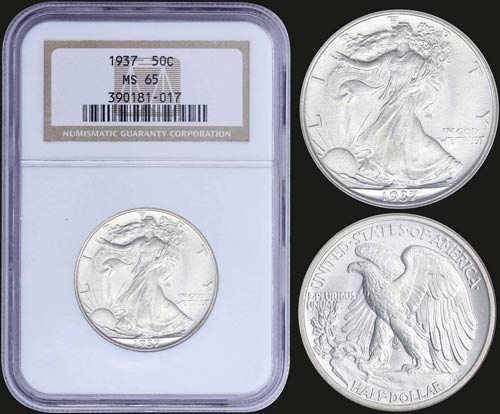 USA: 50 Cents (1937) in silver ... 
