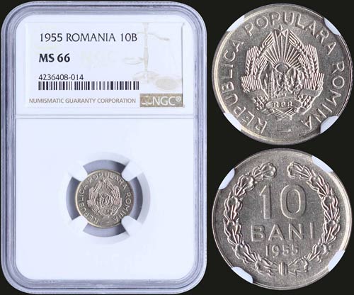 ROMANIA: 10 Bani (1955) in ... 