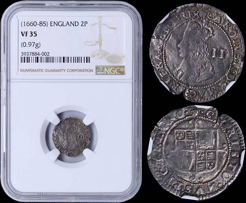 GREAT BRITAIN: 2 Pence (1660-85) ... 
