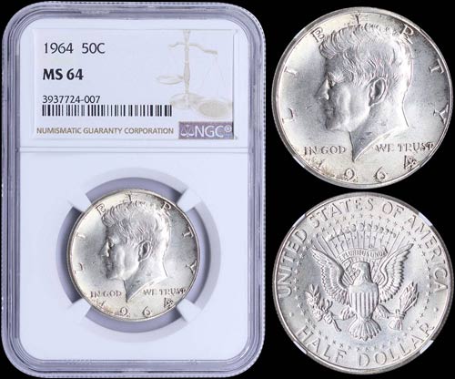 USA: 50 Cents (1964) in silver ... 