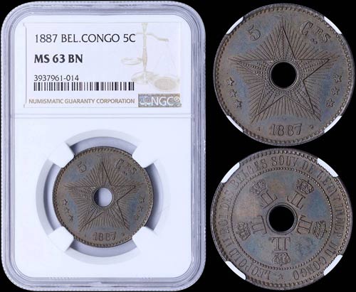 BELGIAN CONGO: 5 Centimes (1887) ... 