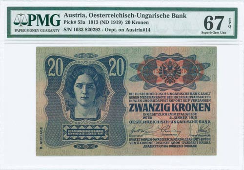 AUSTRIA: 20 Kronen (ND 1919 - old ... 