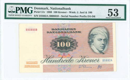 DENMARK: 100 Kroner (1988) in ... 