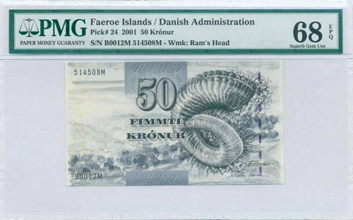 FAEROE ISLANDS: 50 Kronur (2001) ... 