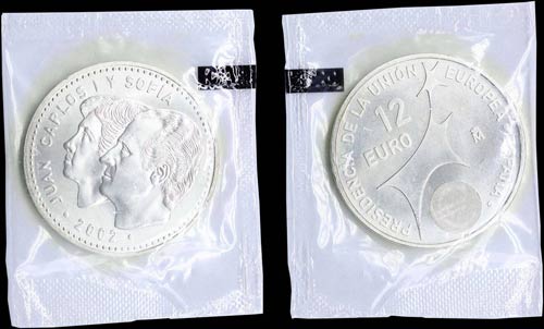 SPAIN: 12 Euro (2002) in silver ... 