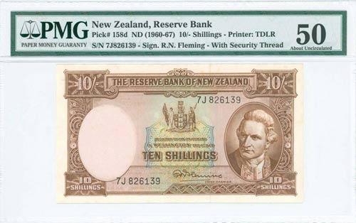 NEW ZEALAND: 10 Shillings (ND ... 