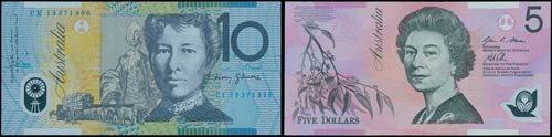 AUSTRALIA: Set of 2 banknotes ... 