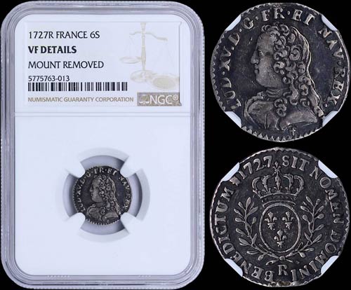 FRANCE: 6 Sols (1727 R) in silver ... 