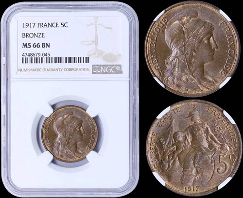 FRANCE: 5 Centimes (1917) in ... 