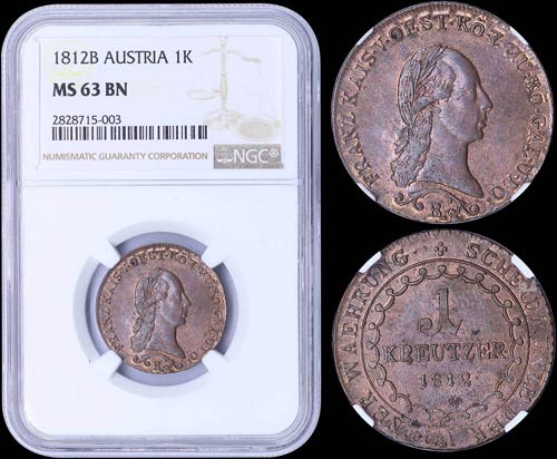 AUSTRIA: 1 Kreuzer (1812 B) in ... 