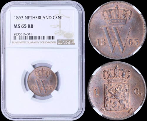 NETHERLANDS: 1 Cent (1863) in ... 