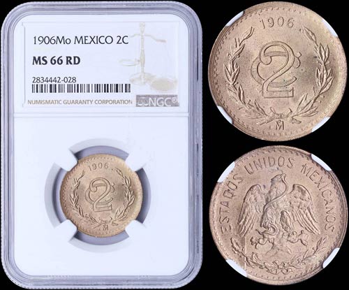 MEXICO: 2 Centavos (1906 Mo) in ... 