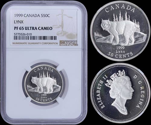 CANADA: 50 Cents (1999) in silver ... 