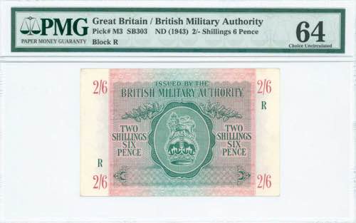 GREECE: 2 Shillings - 6 Pence (ND ... 