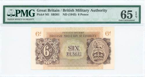 GREECE: 6 Pence (1944 circulated ... 