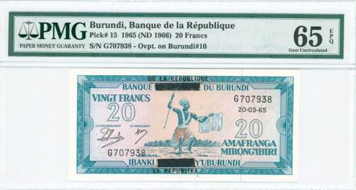 GREECE: BURUNDI: 20 Francs (ND ... 