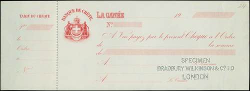 GREECE: Specimen of check by the ... 