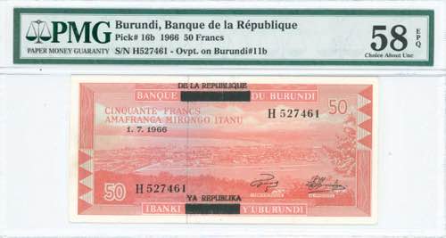 GREECE: BURUNDI: 50 Francs ... 