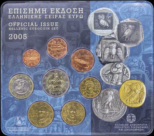 GREECE: Euro coin set (2005) ... 