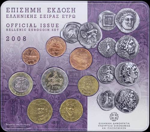 GREECE: Euro coin set (2008) ... 