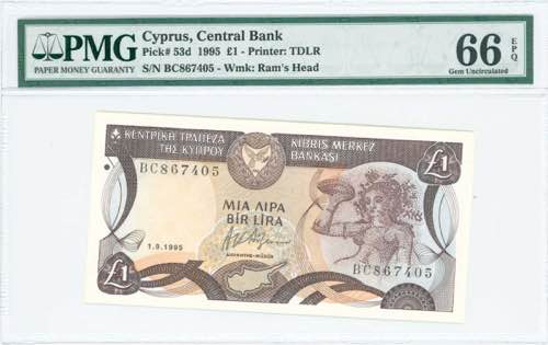 GREECE: 1 Pound (1.9.1995) in dark ... 