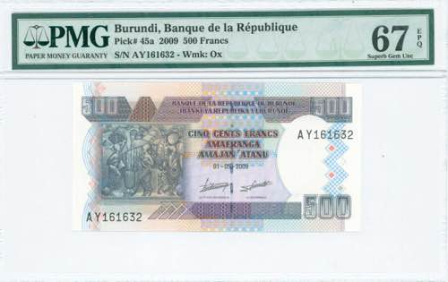 GREECE: BURUNDI: 500 Francs ... 