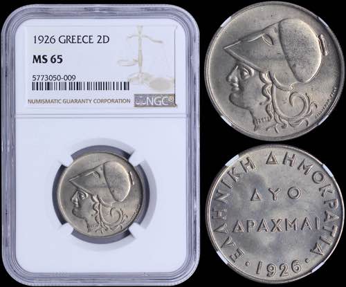 GREECE: 2 Drachmas (1926) in ... 