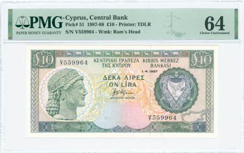 GREECE: 10 Pounds (1.4.1987) in ... 