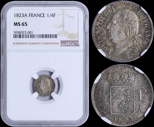 GREECE: FRANCE: 1/4 Franc (1823 A) ... 