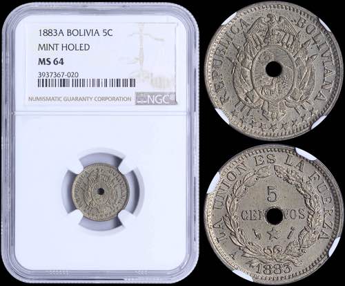 GREECE: BOLIVIA: 5 Centavos (1883 ... 