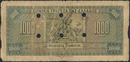 GREECE: 1000 Drachmas (4.11.1926) ... 