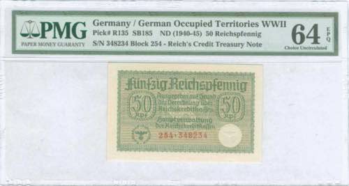 GREECE: 50 Reichspfennig (ND 1941) ... 