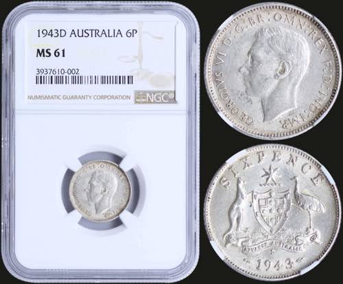 GREECE: AUSTRALIA: 6 Pence (1943 ... 