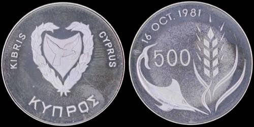 CYPRUS: 500 Mils (ND 1981) in ... 