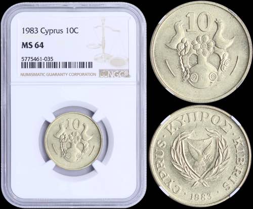 CYPRUS: 10 Cents (1983) in ... 