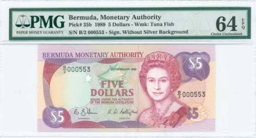 GREECE: BERMUDA: 5 Dollars ... 