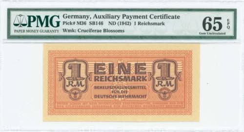 GREECE: 1 Reichsmark (ND 1942) in ... 