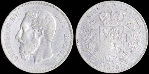 GREECE: BELGIUM: 5 Francs (1873) ... 