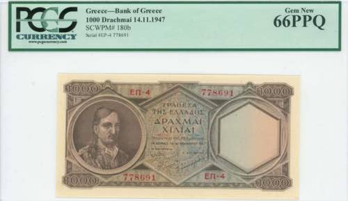 GREECE: 1000 Drachmas (14.11.1947) ... 