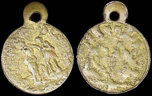 GREECE: Brass baptismal token. ... 