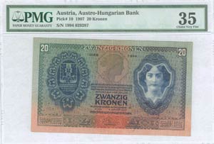 AUSTRIA: 20 Kronen (2.1.1907) in ... 