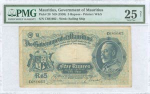 MAURITIUS: 5 Rupees (ND 1930) in ... 