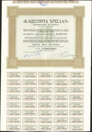 120.	Bond certificate of 10 shares ... 