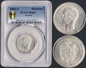 1 drx (1883 A) (type I) in silver ... 