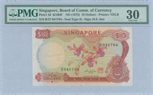 SINGAPORE: 10 Dollars (ND 1973) in ... 